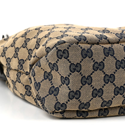 Gucci Monogram Medium Horsebit Chain Hobo Navy 9 of 11