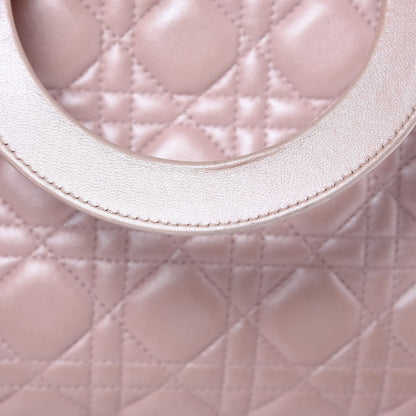 Christian Dior Pearly Lambskin Cannage Medium Lady Dior Lotus 10 of 16