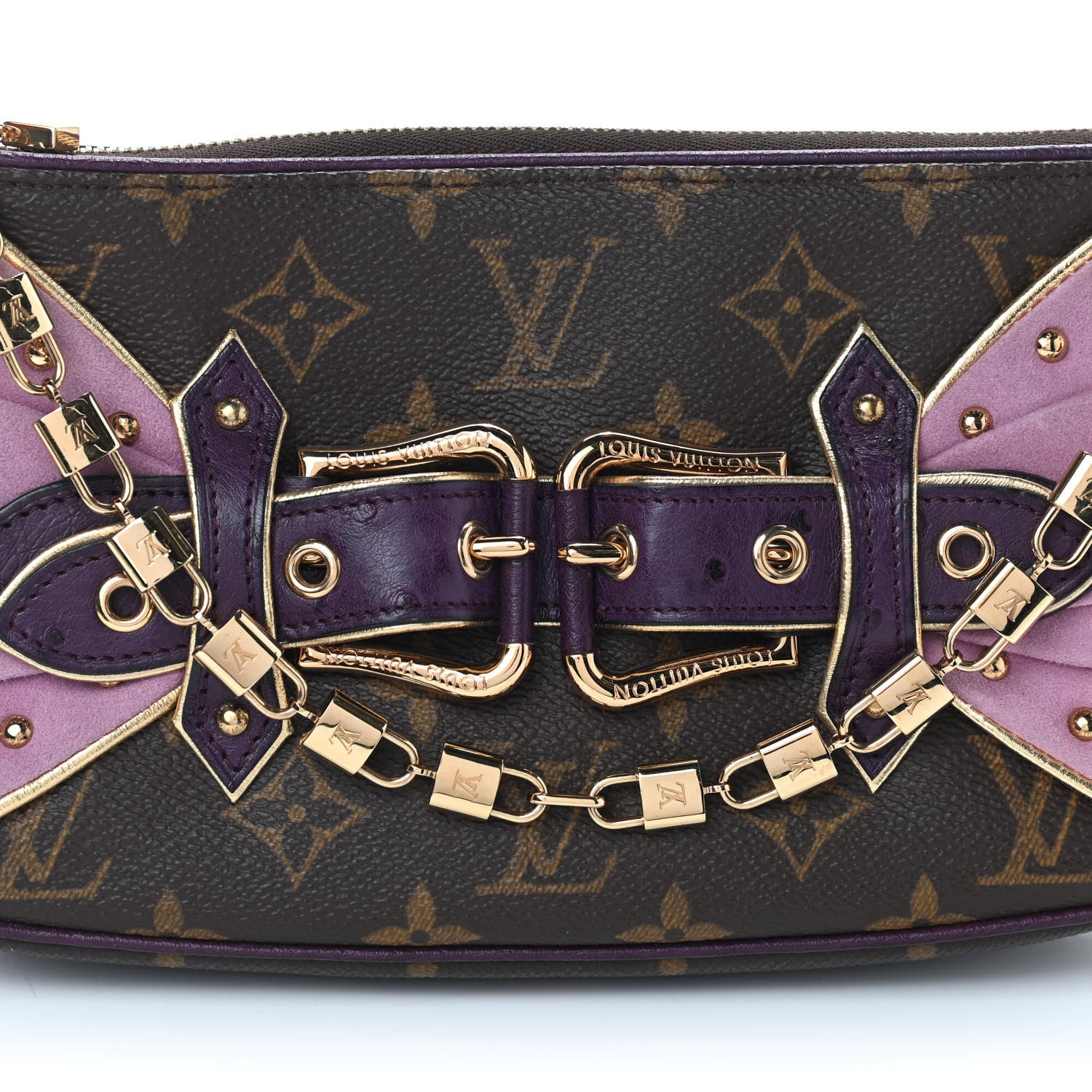 Louis Vuitton Monogram Suede Ostrich Les Extraordinaires Pochette 9 of 9