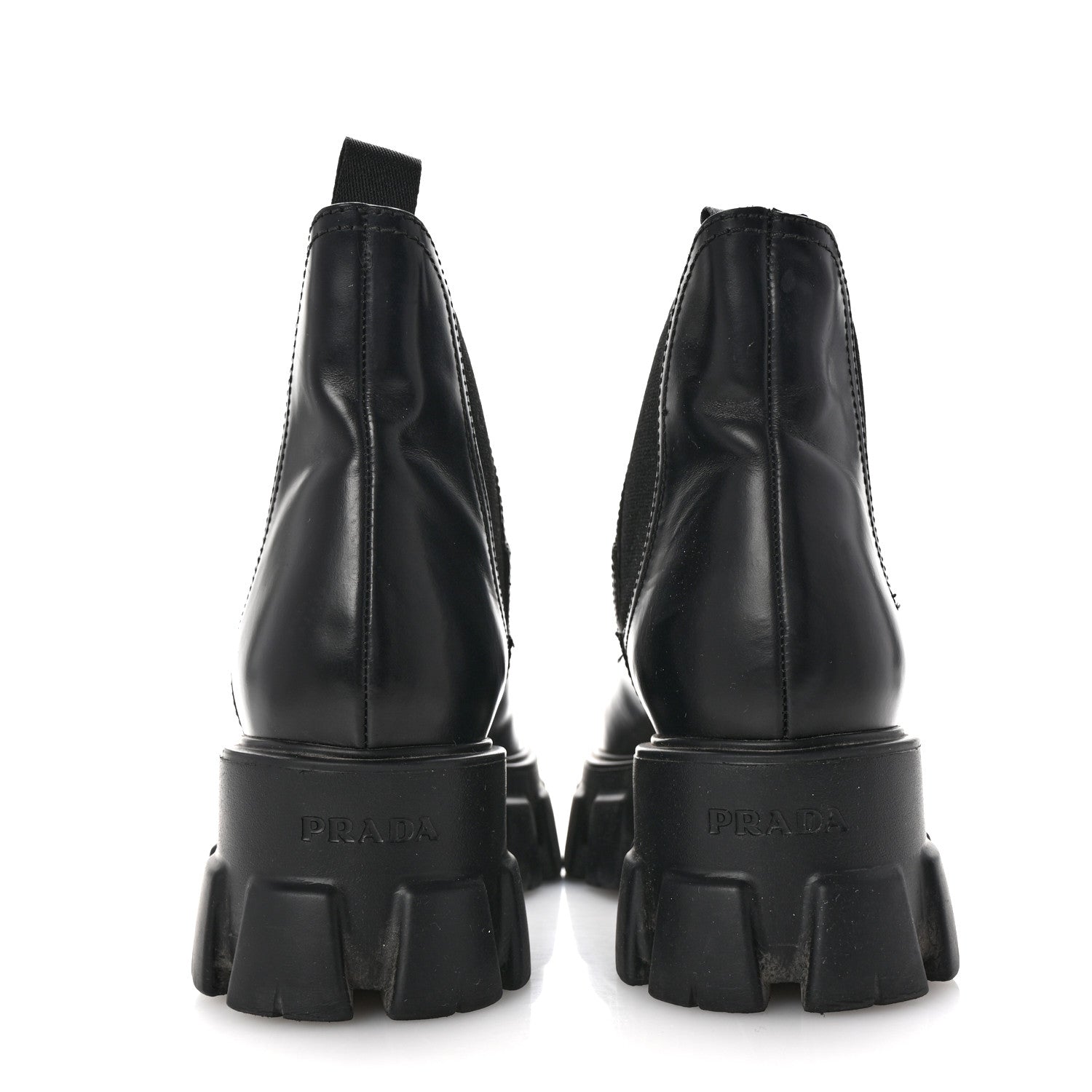 Prada Spazzolato Rois Monolith Chelsea 55mm Ankle Boots 39.5 Black 6 of 11