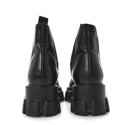 Prada Spazzolato Rois Monolith Chelsea 55mm Ankle Boots 39.5 Black 6 of 11
