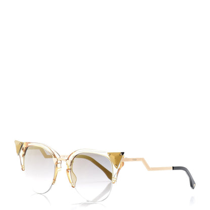 Fendi Metal Iridia Cat Eye Sunglasses FF 0041/S Gold 1 of 9