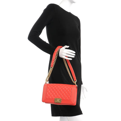 Chanel Calfskin Quilted Medium Boy Flap Red 3 of 9