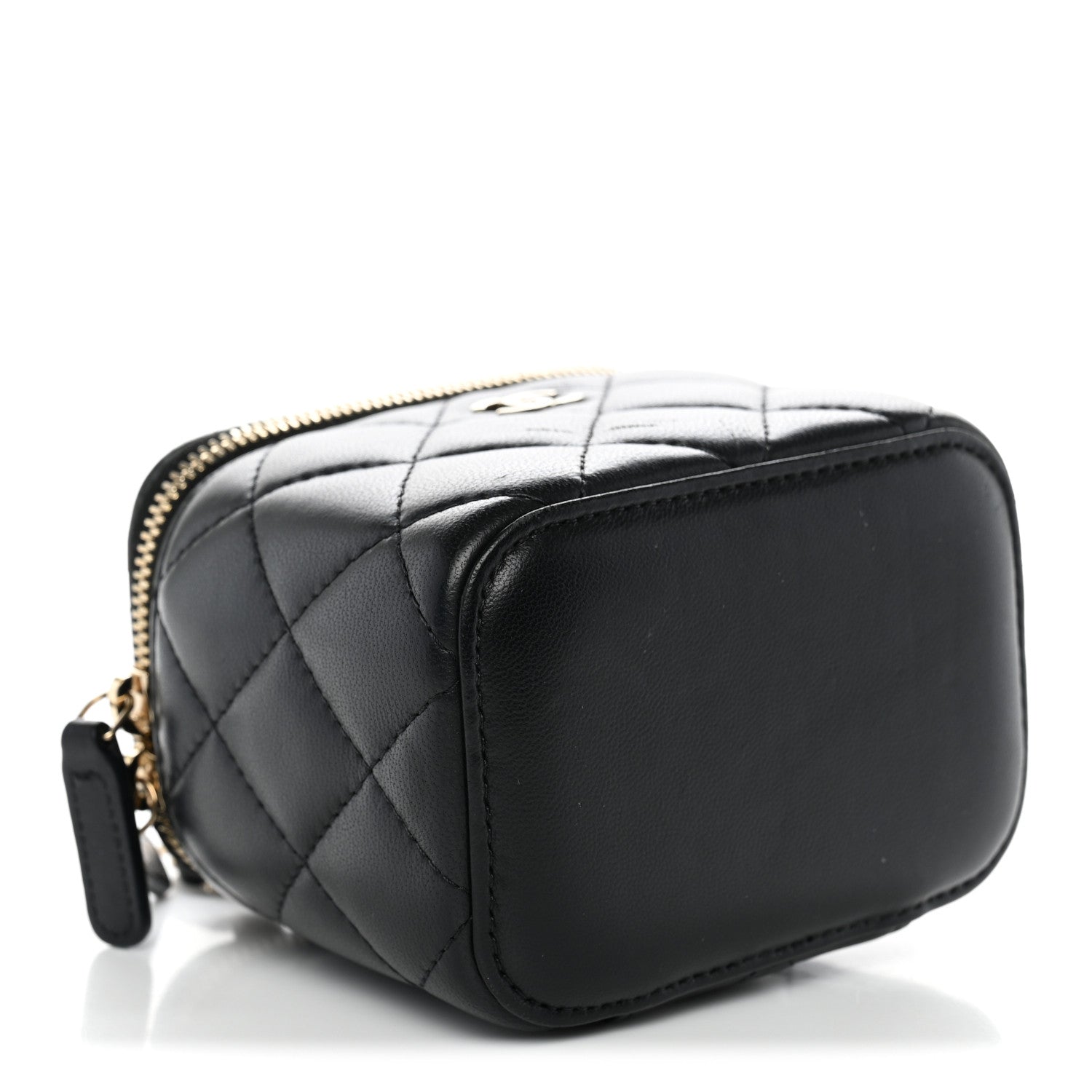 Chanel Lambskin Quilted Mini Vanity Case With Chain Black 4 of 10
