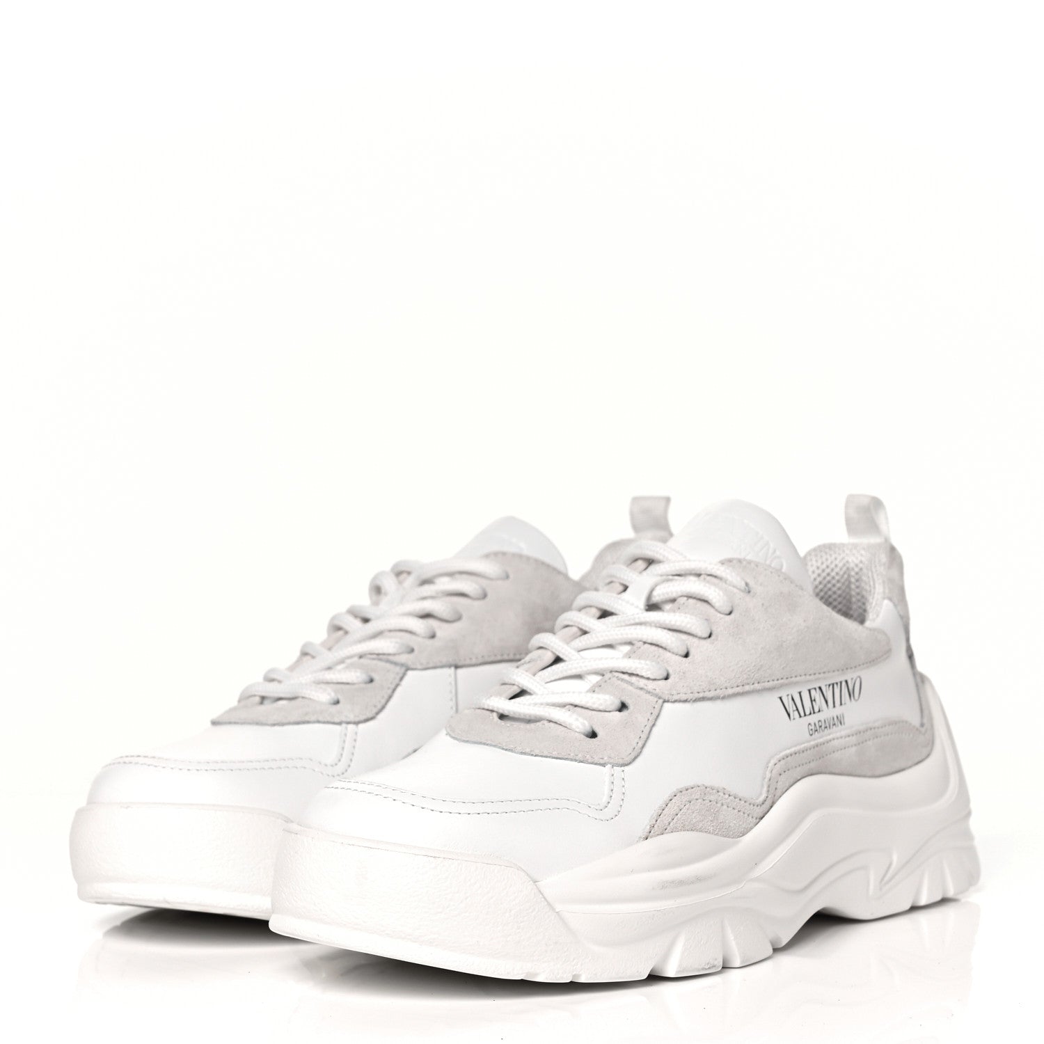 Valentino Garavani Calfskin Suede Mens Gumboy Sneakers 39 White 3 of 10