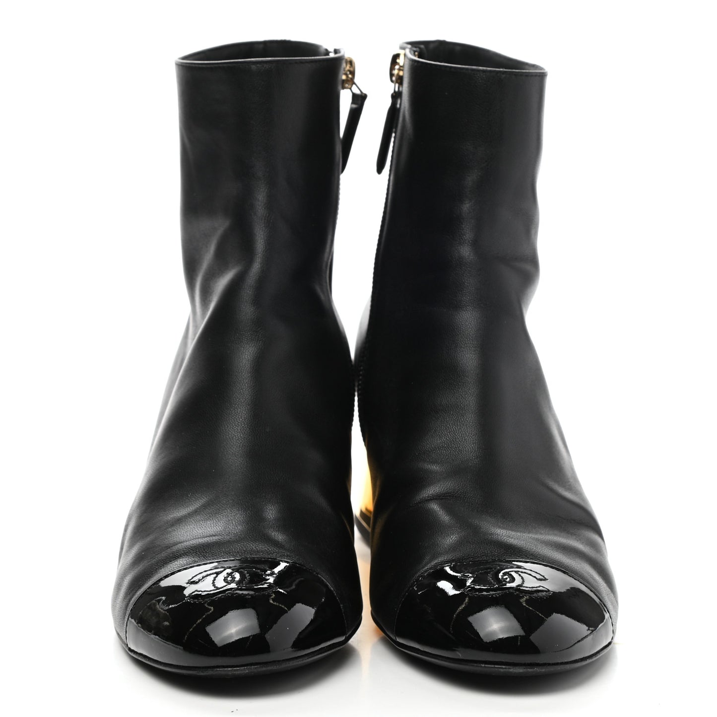 Mixed Fibers Lambskin Patent Calfskin Convertible High Boot 39 Black