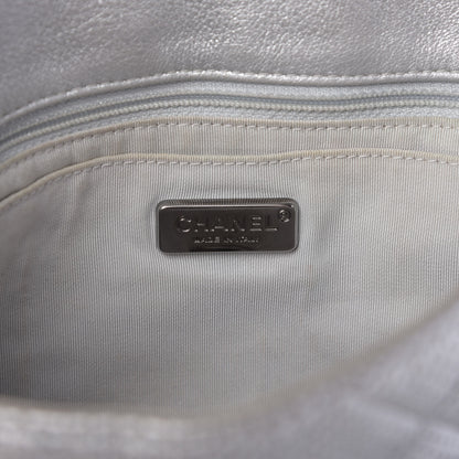 Chanel Metallic Lambskin Perforated Quilted Medium CC Medals Flap Silver 9 of 10