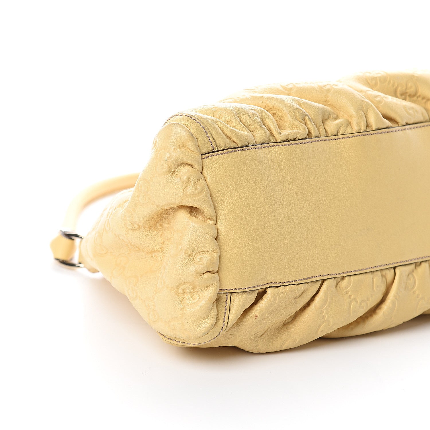 Gucci Guccissima Small D Gold Ring Shoulder Bag Yellow 7 of 8