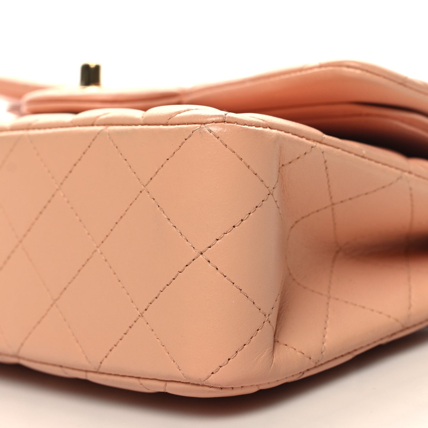 Lambskin Quilted Small Double Flap Light Pink