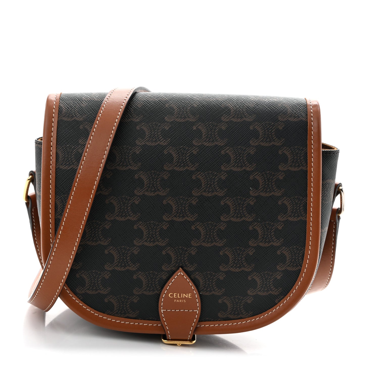 Triomphe Canvas Medium Folco Bag Tan