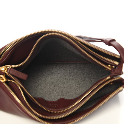 Celine Lambskin Large Trio Crossbody Bag Burgundy 4 of 9