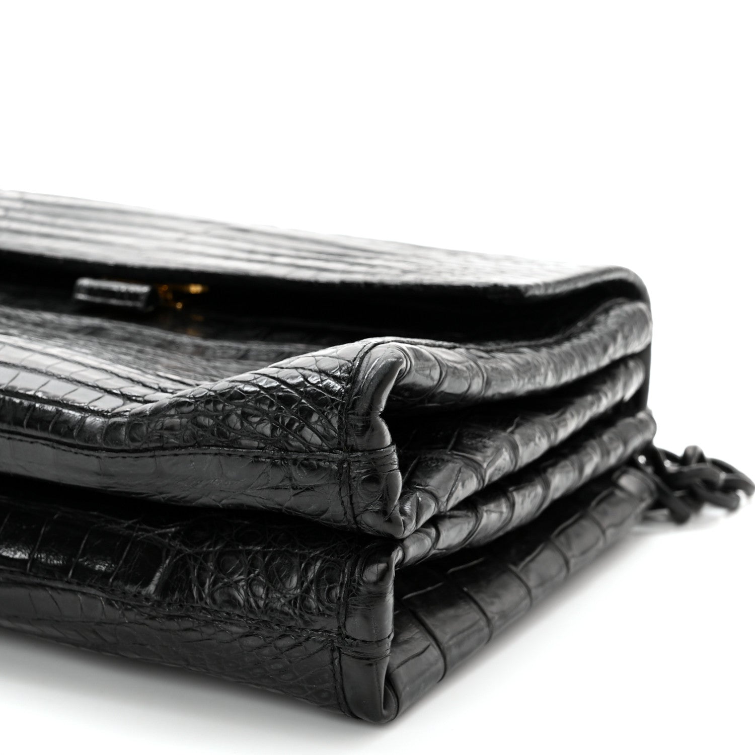 Nancy Gonzalez Crocodile Chain Flap Shoulder Bag Black 10 of 10