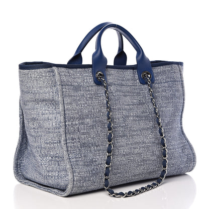 Chanel Canvas Large Deauville Tote Blue 4 of 11