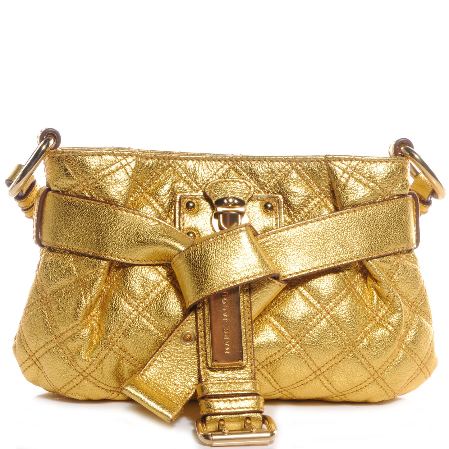 Quilted Leather Kristina Metallic Gold