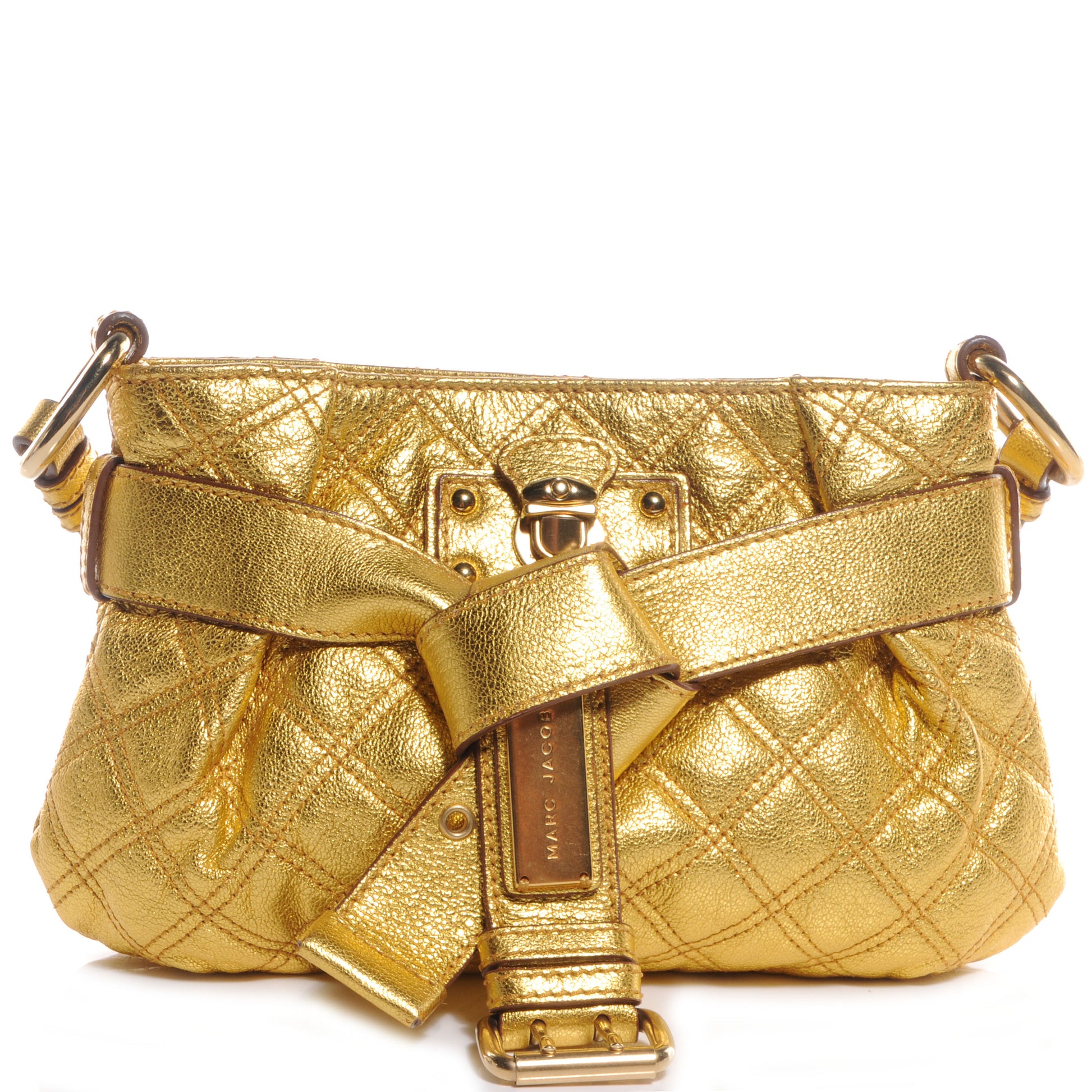 Marc Jacobs Quilted Leather Kristina Metallic Gold 1 of 9