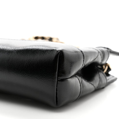 Chanel Shiny Lambskin Quilted Micro 31 Clutch With Chain Black 10 of 11