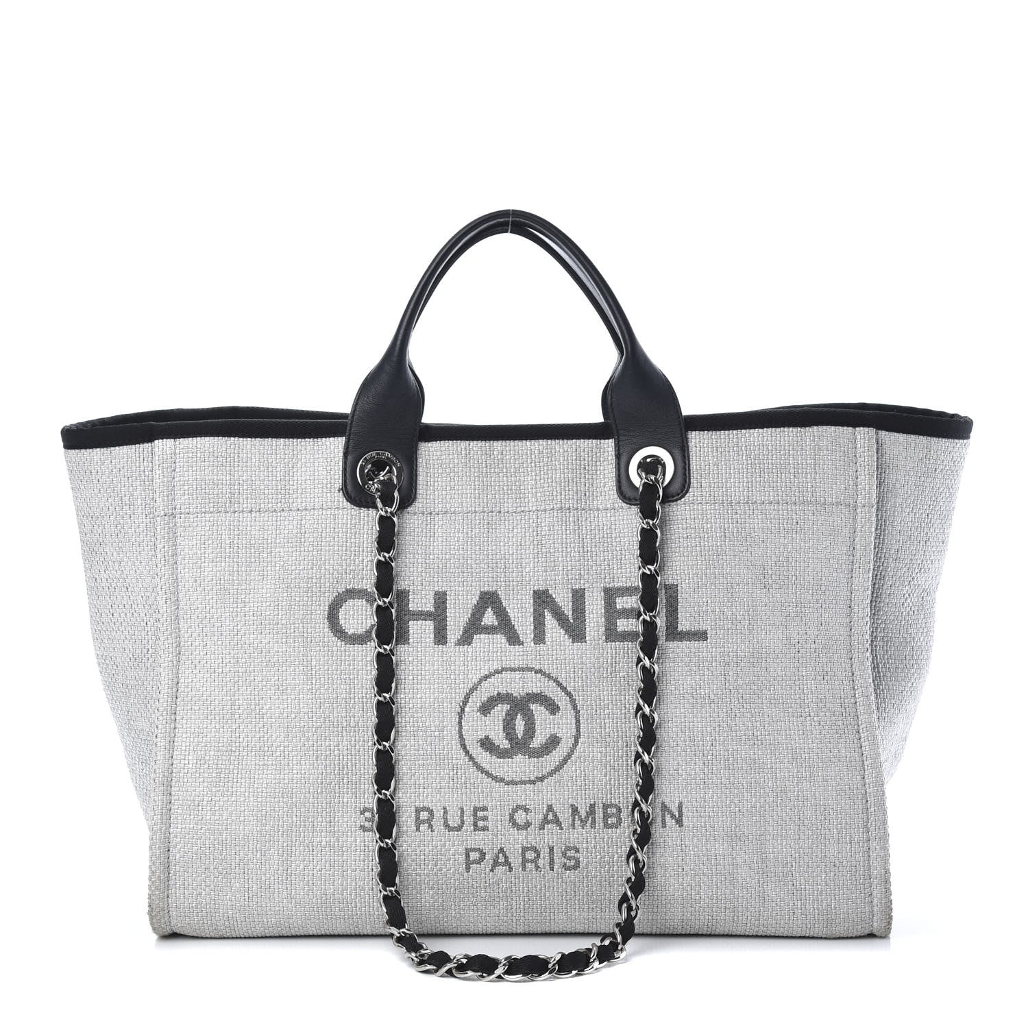 Chanel Canvas Deauville Large Tote Grey 1 of 10