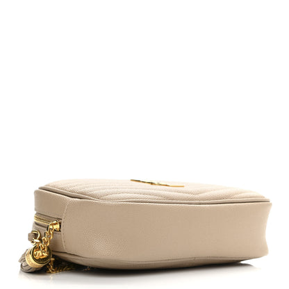 Saint Laurent Grain De Poudre Matelasse Monogram Mini Lou Camera Bag Dark Beige 4 of 11