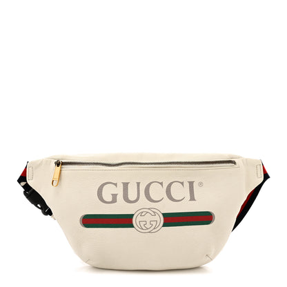 Gucci Grained Calfskin Logo Belt Bag White 1 of 13