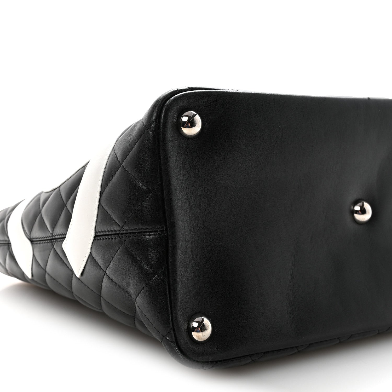 Chanel Calfskin Quilted Large Cambon Tote Black White 9 of 10
