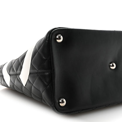 Chanel Calfskin Quilted Large Cambon Tote Black White 9 of 10