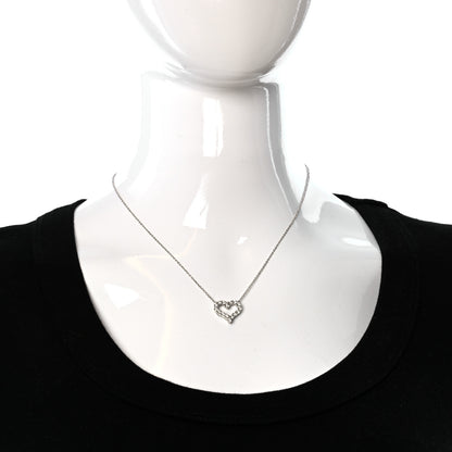 Tiffany Platinum Diamond Small Heart Pendant Necklace 3 of 5