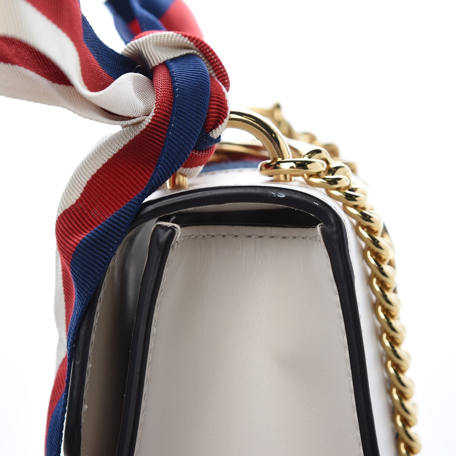 Gucci Calfskin Mini Sylvie Chain Shoulder Bag White 7 of 12