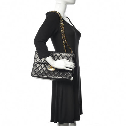 Chanel Lambskin Quilted XL Jumbo Single Flap Black 2 of 21
