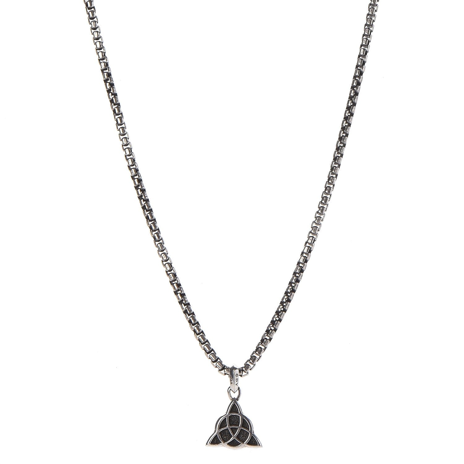 David Yurman Sterling Silver Celtic Knot Amulete Pendant Necklace 1 of 7