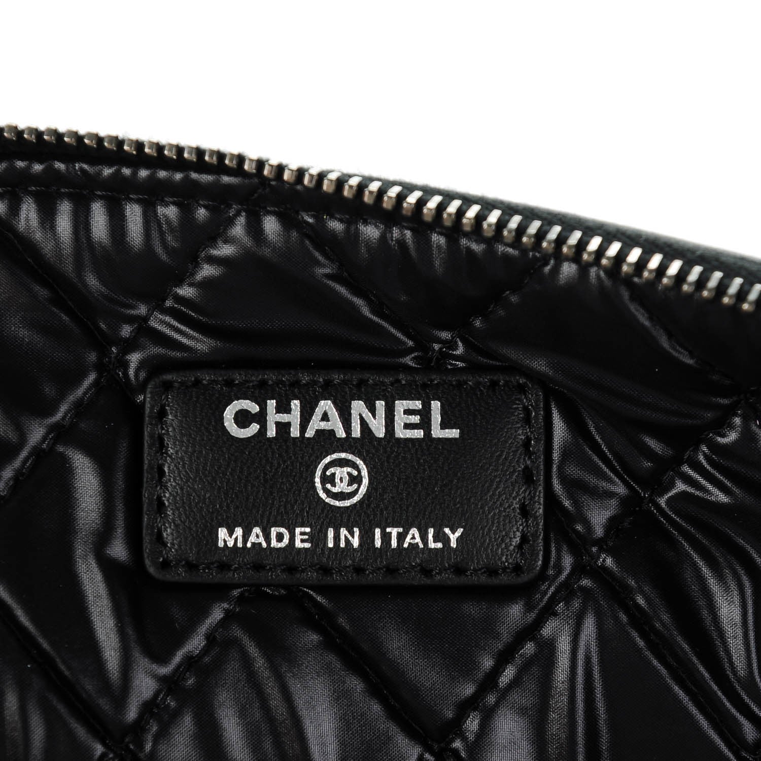 Chanel Lambskin Patent Quilted Large Cosmetic Case Black 6 of 7