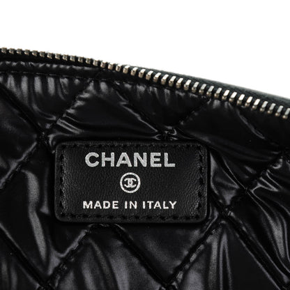 Chanel Lambskin Patent Quilted Large Cosmetic Case Black 6 of 7