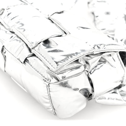 Bottega Veneta Metallic Lambskin Maxi Intrecciato Padded The Belt Cassette Bag Silver 9 of 9