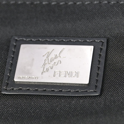 Fendi Nylon Vitello Century Mink Fox Goat Fur Studded Karlito Backpack Black Multicolor 6 of 10