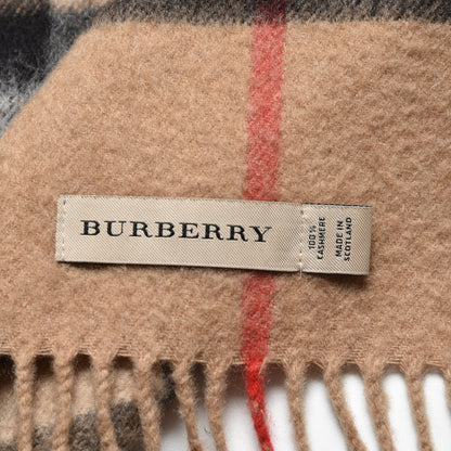 Burberry Cashmere Giant Check Fringe Scarf Camel 4 of 6