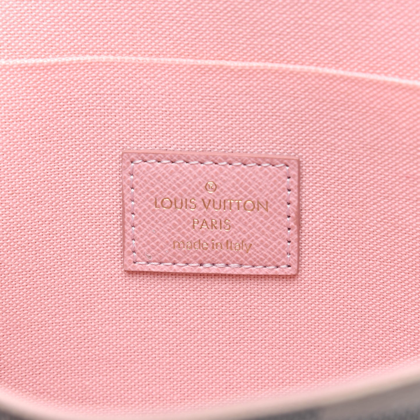 Damier Azur Pochette Felicie Chain Wallet Rose Ballerine