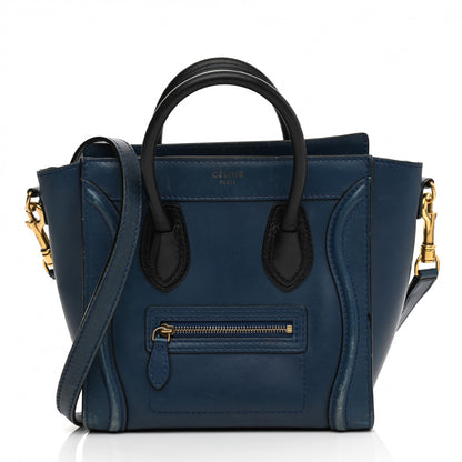 Celine Smooth Calfskin Nano Luggage Ocean Blue 1 of 17