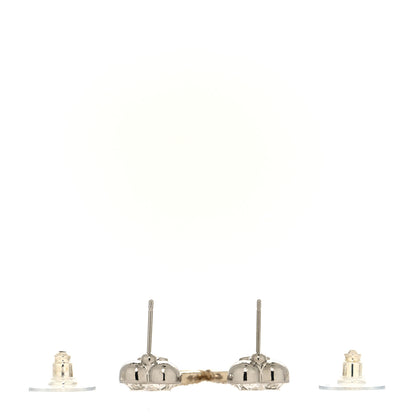 Chanel Crystal CC Heart Drop Earrings Gold Silver 3 of 4