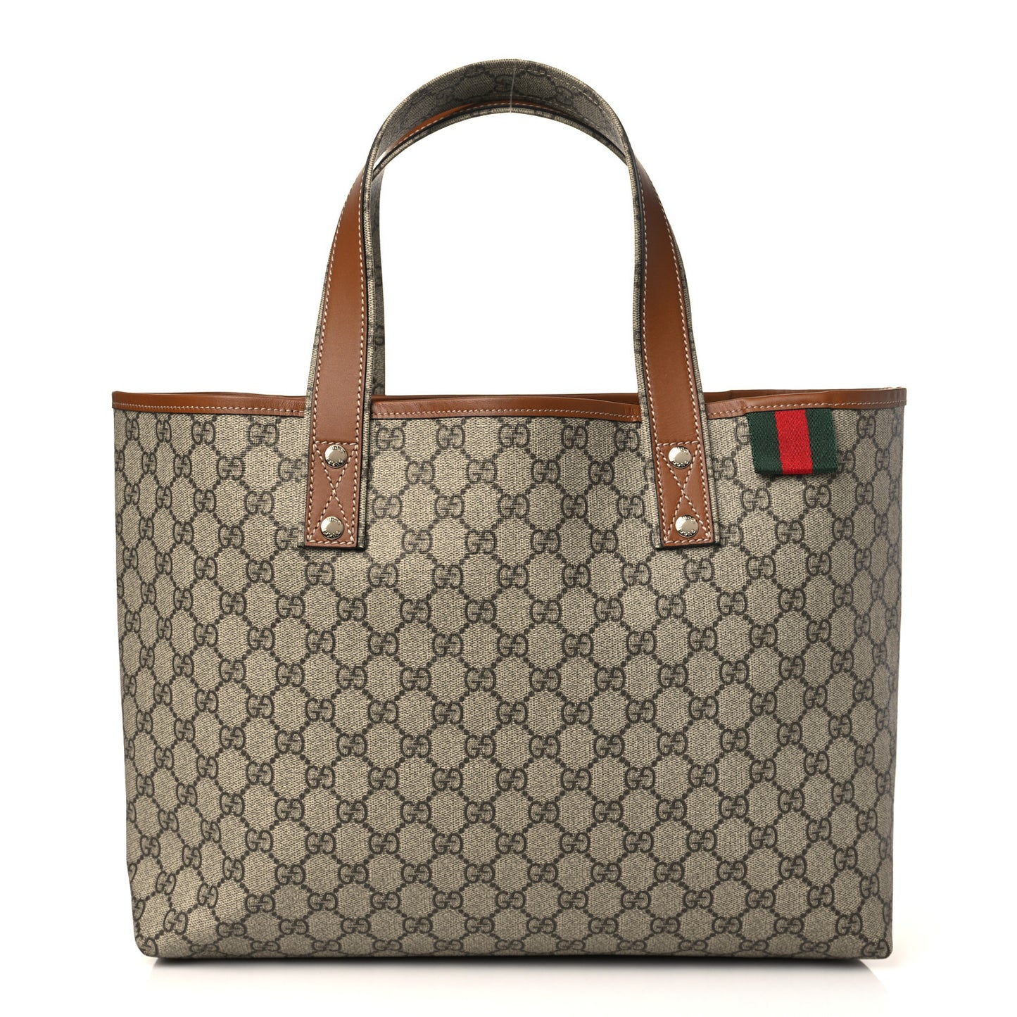 GG Plus Monogram Medium Signature Web Loop Tote Brown