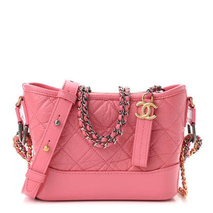 Chanel Aged Calfskin Quilted Small Gabrielle Hobo Rose 1 of 11