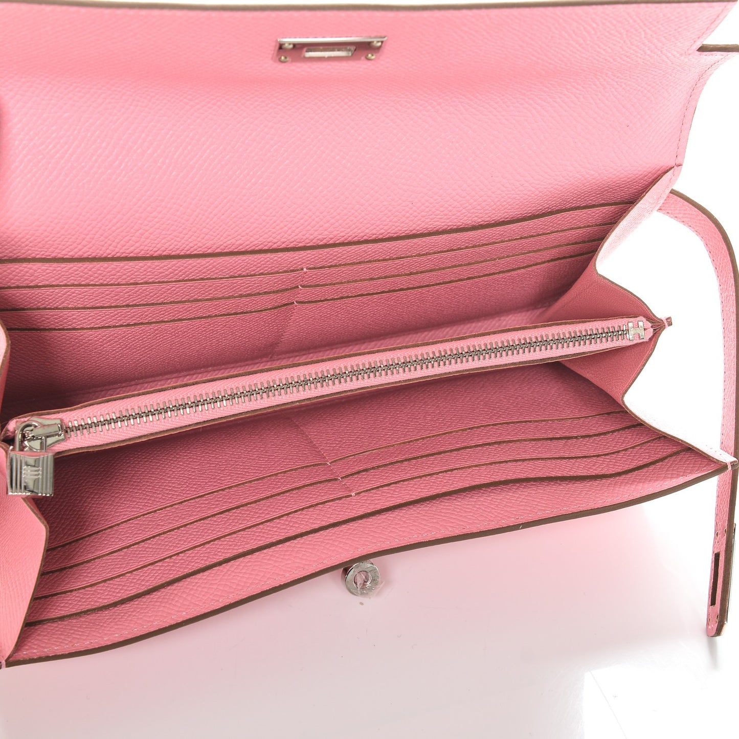 Epsom Kelly Longue Wallet Rose Confetti