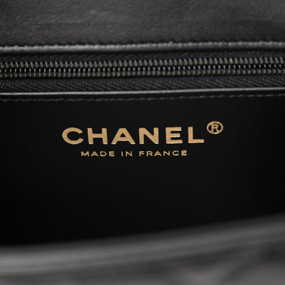 Chanel Shiny Aged Calfskin Quilted Nano Kelly Shopper Black 6 of 12
