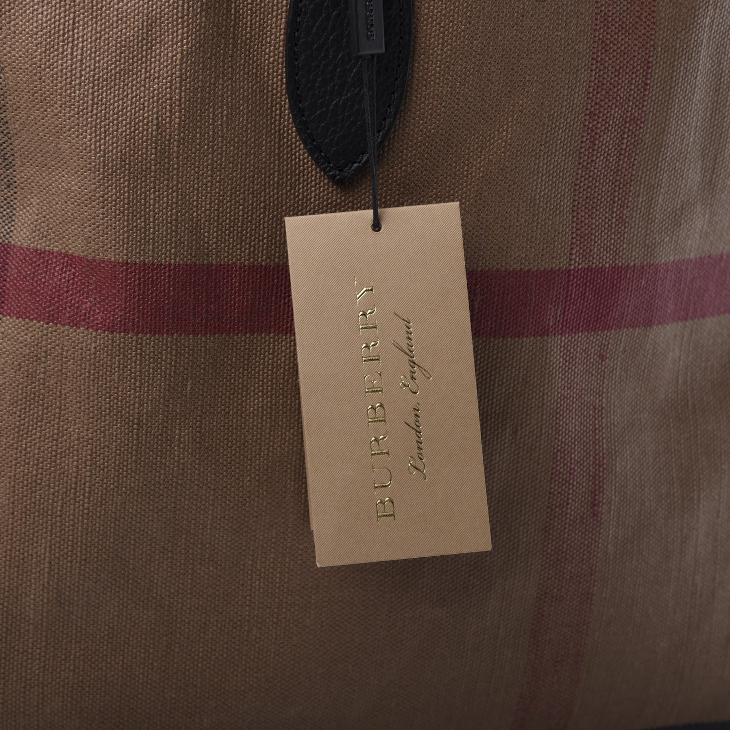Burberry Coated Canvas Mega Check Medium Doodle Tote Black 10 of 11