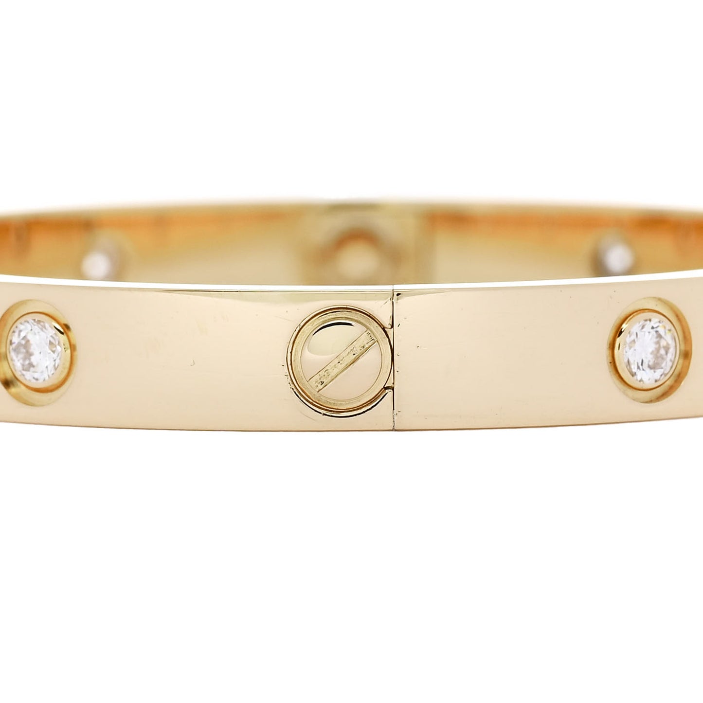 18K Yellow Gold 10 Diamond LOVE Bracelet 16