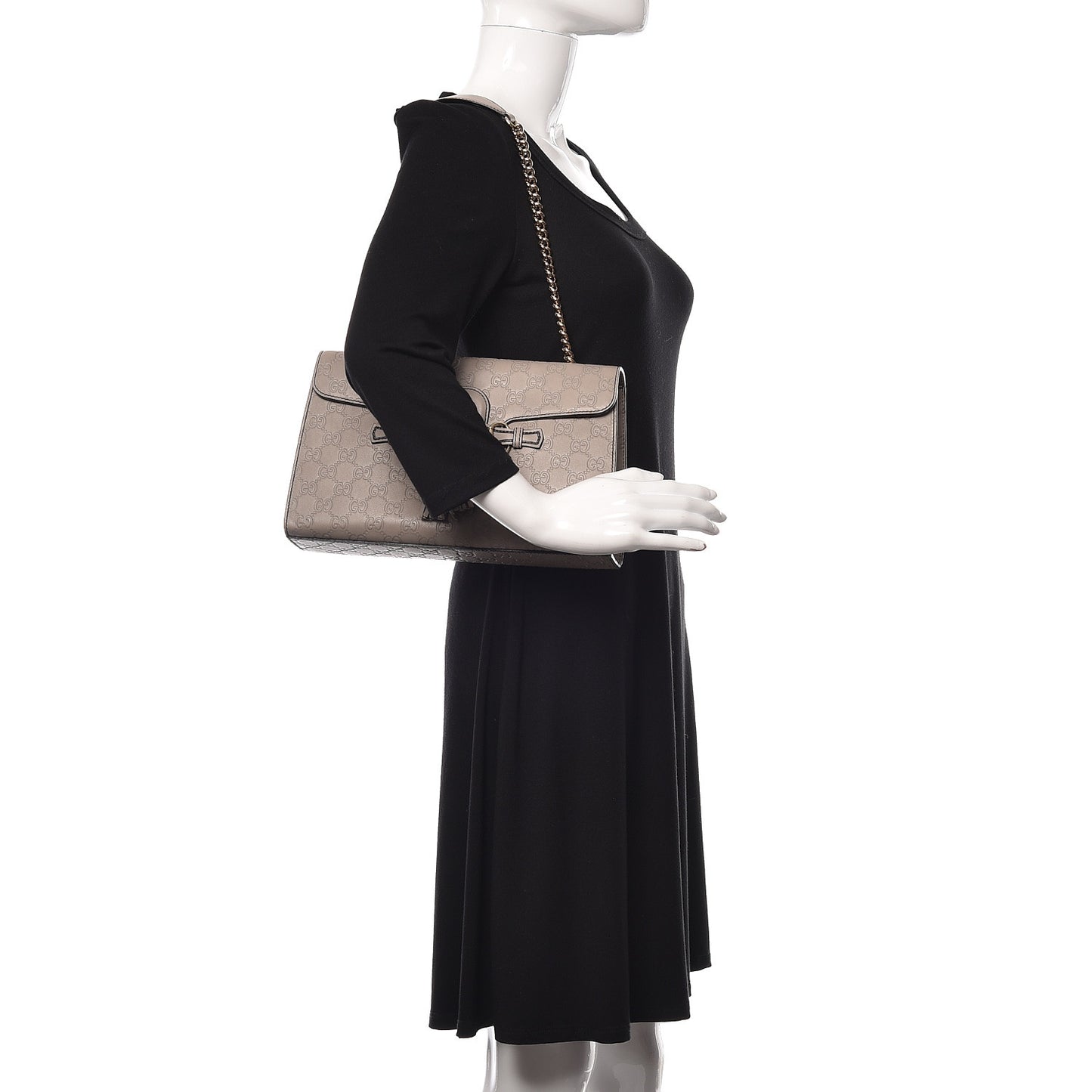 Soft Guccissima Medium Emily Chain Shoulder Bag Storm Grey