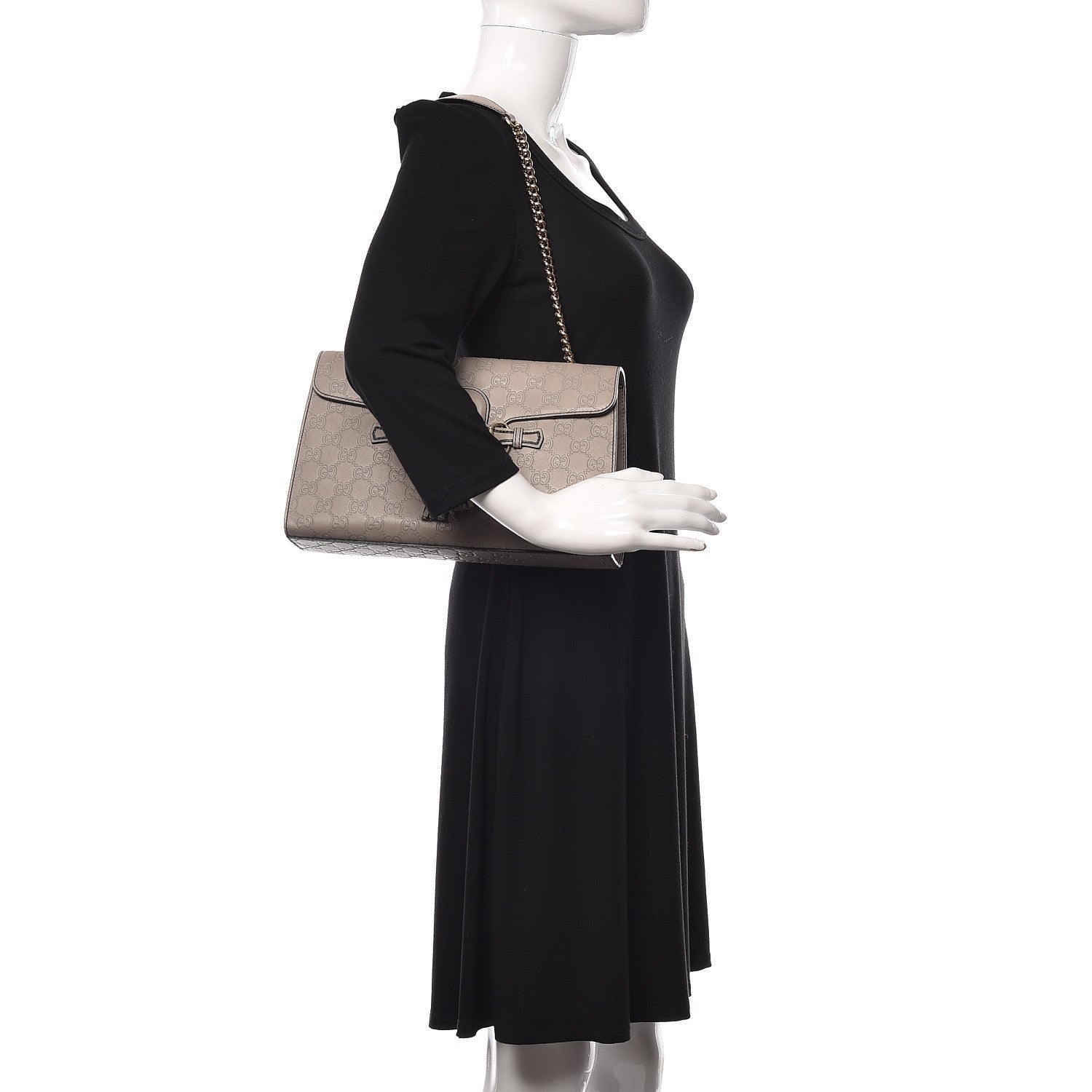 Gucci Soft Guccissima Medium Emily Chain Shoulder Bag Storm Grey 3 of 11