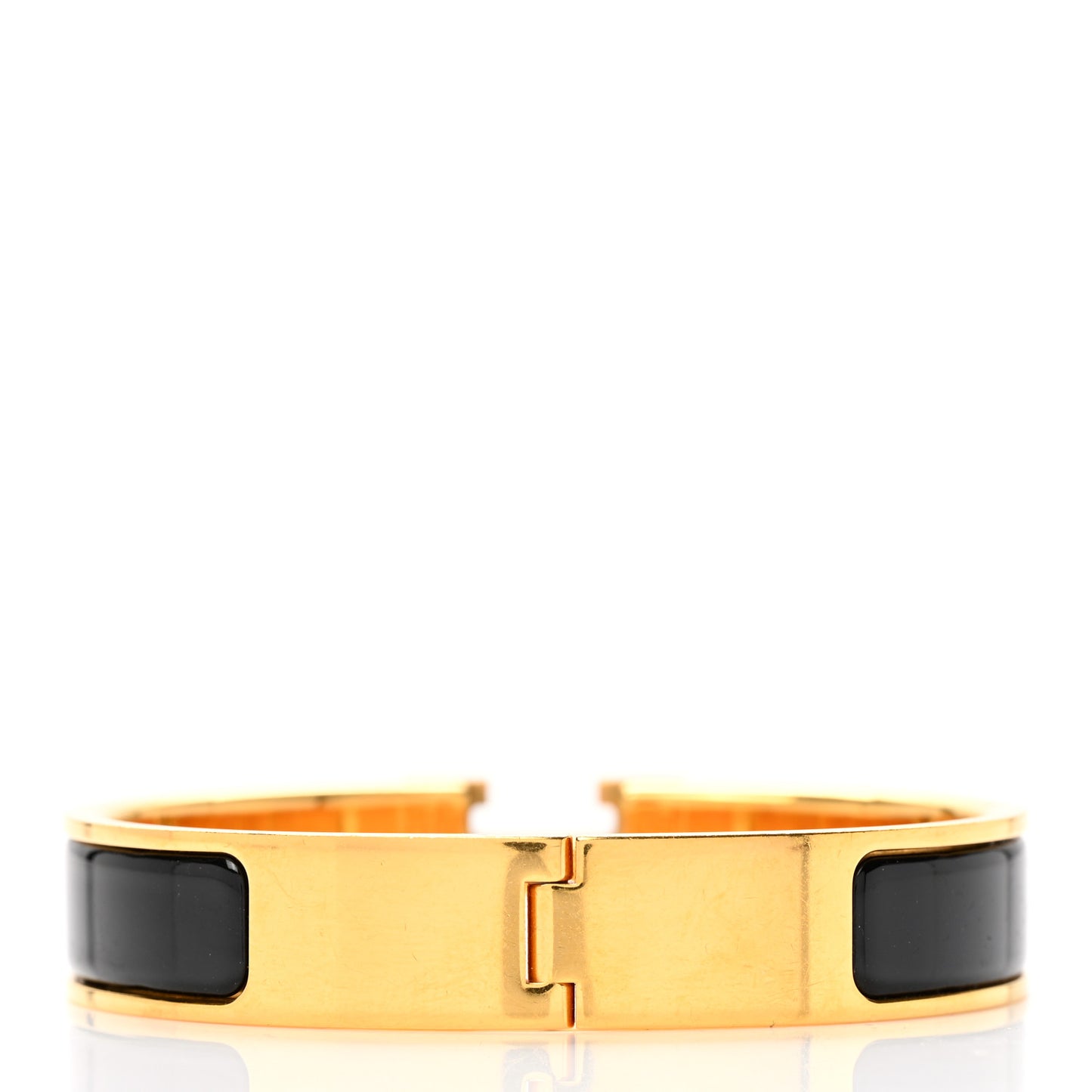 Enamel Narrow Clic Clac H Bracelet PM Black