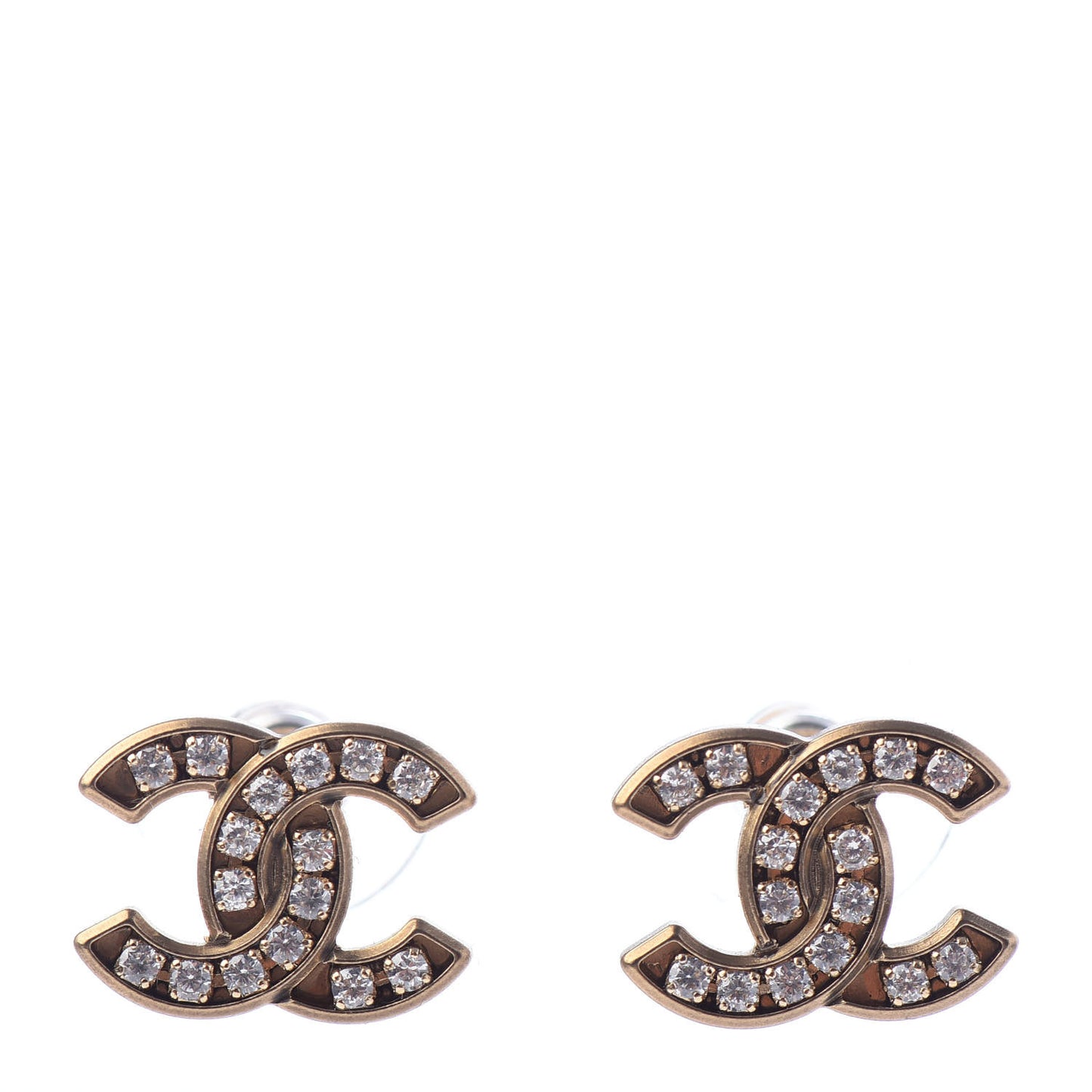 Crystal CC Earrings Gold