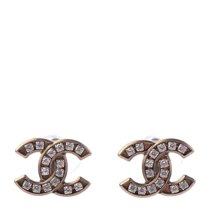 Chanel Crystal CC Earrings Gold 1 of 6