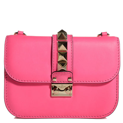 Valentino Garavani Vitello Small Glam Lock Rockstud Flap Fuxia Fluo 1 of 20