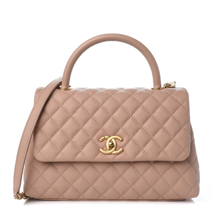 Chanel Caviar Quilted Small Coco Handle Flap Light Beige 1 of 10